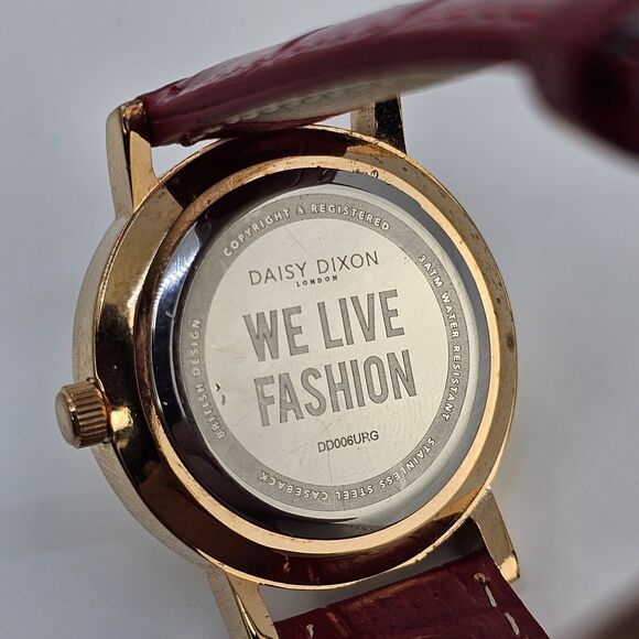 Daisy Dixon London Women Watch 34MM Gold Dial‎ New Red Leather Bands New Battery main image 8